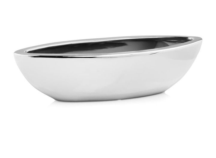 CERAMICZNA OSŁONKA 40cm ŁÓDKA SREBRNA zdjęcie 2