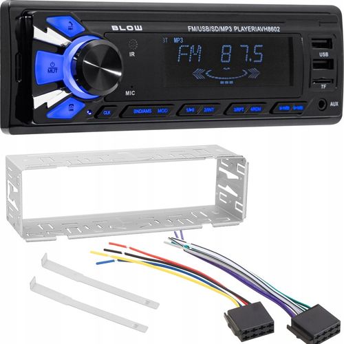 RADIO SAMOCHODOWE 1-DIN BLUETOOTH 2x USB AUX SD MP3 PILOT BATERIA ZESTAW na Arena.pl