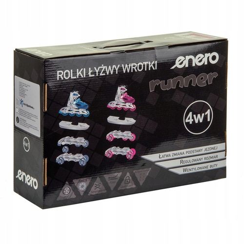 REGULOWANE ŁYŻWOROLKI WROTKI ŁYŻWY DLA DZIECI 4W1 ENERO 30-33 RÓŻOWE na Arena.pl