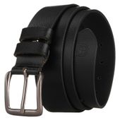 klasyczny, skórzany, czarny pasek męski z tradycyjną klamrą - peterson 95