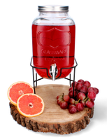 SŁOIK SZKLANY KRANIKIEM STOJAK WODĘ LEMONIADĘ 4 L CZARNY