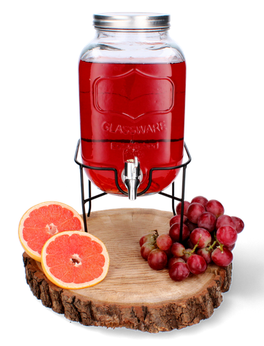 SŁOIK SZKLANY KRANIKIEM STOJAK WODĘ LEMONIADĘ 4 L CZARNY na Arena.pl