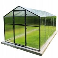 SZKLARNIA OGRODOWA ALUMINIOWA 8,4m2 TUNEL POLIWĘGLANOWY 210X405 PTF GRAFIT