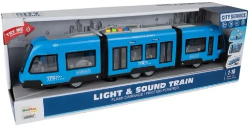 TRAMWAJ TROLEJBUS ZABAWKA NA BATERIĘ ŚWIATŁO DŹWIĘK OTWIERANE DRZWI 44CM na Arena.pl