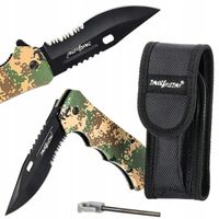 SKŁADANY NÓŻ TAKTYCZNY WOJSKOWY MYŚLIWSKI FINKA SURVIVAL OSTRY +