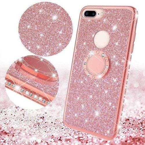 Etui Diamond Ring Glitter Brokat Iphone X Różowe na Arena.pl