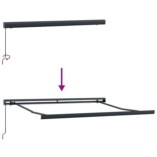 Markiza zwijana Czerwony i Biały 350 x 250 cm Tkanina i Metal na Arena.pl