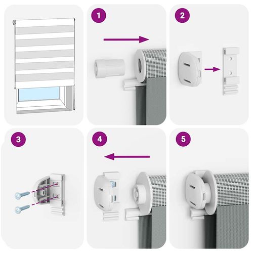 Roleta zebra, biała, szerokość tkaniny 95,9 cm, poliester na Arena.pl