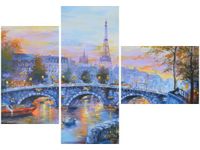 100CM 80 OBRAZ 3 ELEM ALEJKA PARYŻU ŚCIENNY