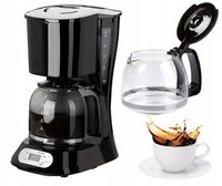 EKSPRES DO KAWY PRZELEWOWY KOMPAKTOWY QUIGG CZARNY 1,5L 900W + TIMER