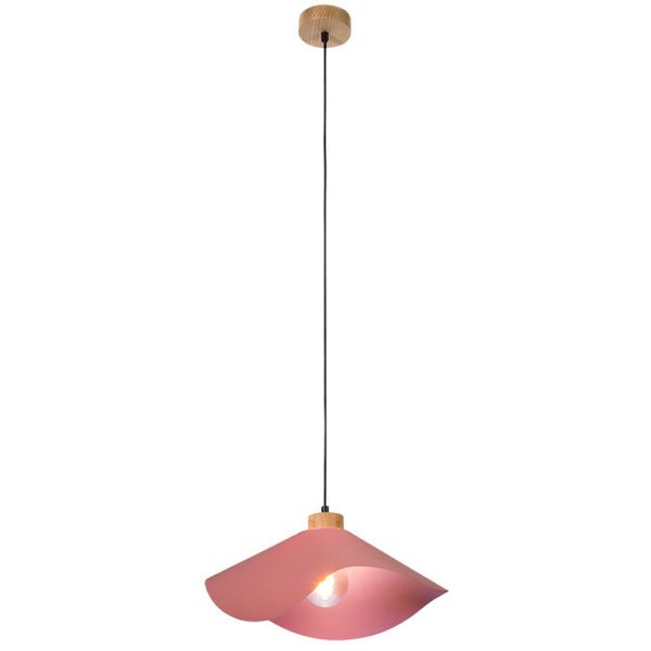 Wisząca lampa loft HATTU 1614519174 kopułowa zwis materiałowy różowy zdjęcie 3
