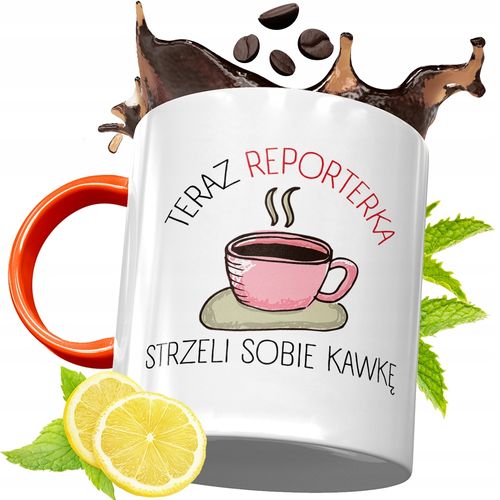 Kubek Pomarańczowy Dla Dziennikarza Prezent Z Nadrukiem Ze Zdjęciem na Arena.pl