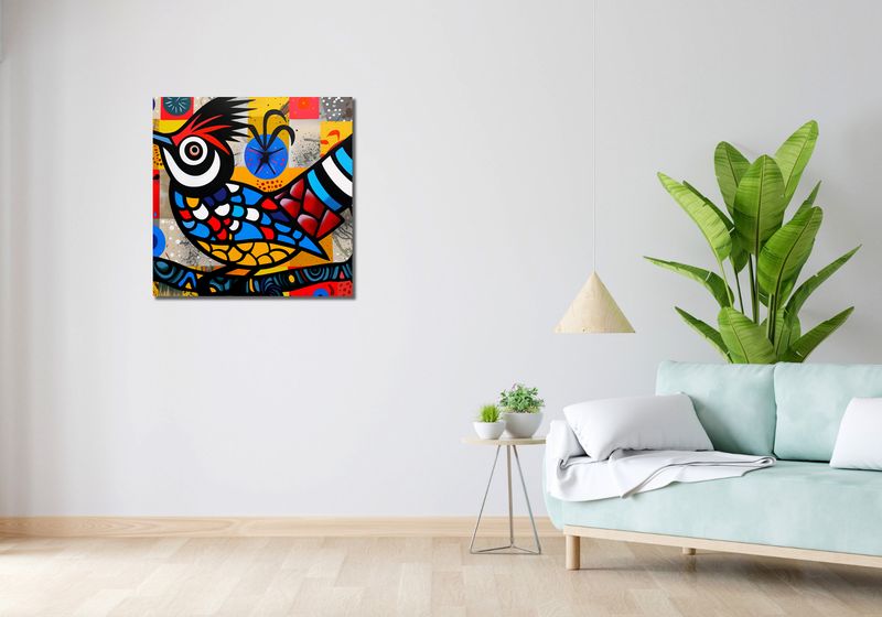 Obraz 70x70cm Ptak Na Wznak zdjęcie 2