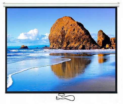 EKRAN PROJEKCYJNY RZUTNIKA 100" 200x150 cm PÓŁAUTOMAT 4:3 MACLEAN na Arena.pl
