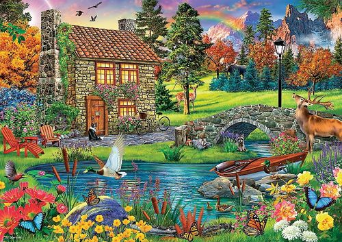TREFL Puzzle 6000 el. CHATKA W GÓRACH (65006) na Arena.pl