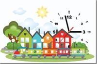 60CM 40CM ZEGAR OBRAZ CIUCHCIA MIASTECZKU DRUK PŁÓTNO RAMA