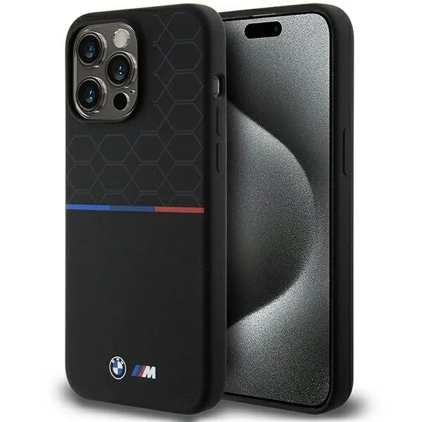 Etui BMW M Silicone Pattern MagSafe na iPhone 15 Pro Max - czarne zdjęcie 1