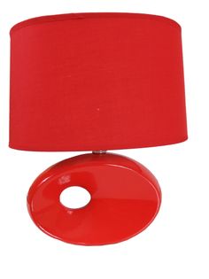 LAMPA lampka CERAMICZNA nocna stołowa abażur 2031 red
