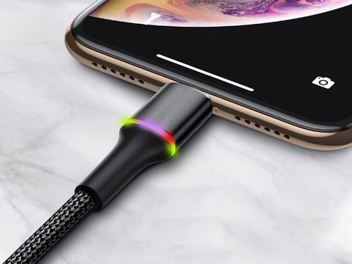Baseus Kabel Halo Data USB - Lightning 2.4A 1m Czarny na Arena.pl