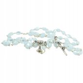 Różaniec Madre Perła Oval Niebieski 6Mm