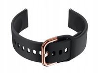 Pasek gumowy do smartwatch U01 - czarny/rosegold - 22mm +TELESKOPY