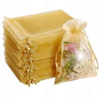 WORECZKI Z ORGANZY NA ŚLUB WESELE PREZENTY TORBA WORECZKI 10X15 CM 100x