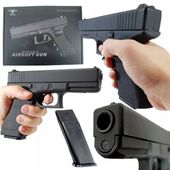 METALOWY TWARDY PISTOLET NA KULKI GLOCK IMITACJA BRONI + 500 KULEK GRATIS