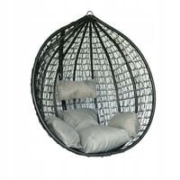 KOSZ FOTEL WISZĄCY OGRODOWY HUŚTAWKA KOSZ KOKON CZARNY MAROCCO