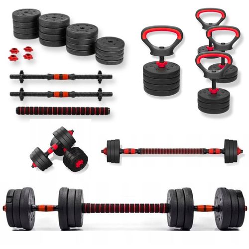 In_Stock Hantle bitumiczne 40kg 2x20kg uchwyty do pompek KETTLEBELL zestaw na Arena.pl