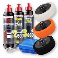 ZESTAW PAST POLERSKICH DO POLEROWANIA LAKIERU MENZERNA + GĄBKI PADY