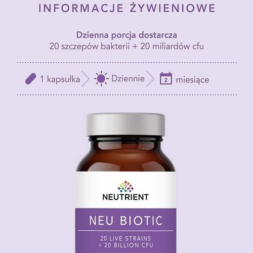 Synbiotyk Neu Biotic Neutrient, 60 kapsułek na Arena.pl