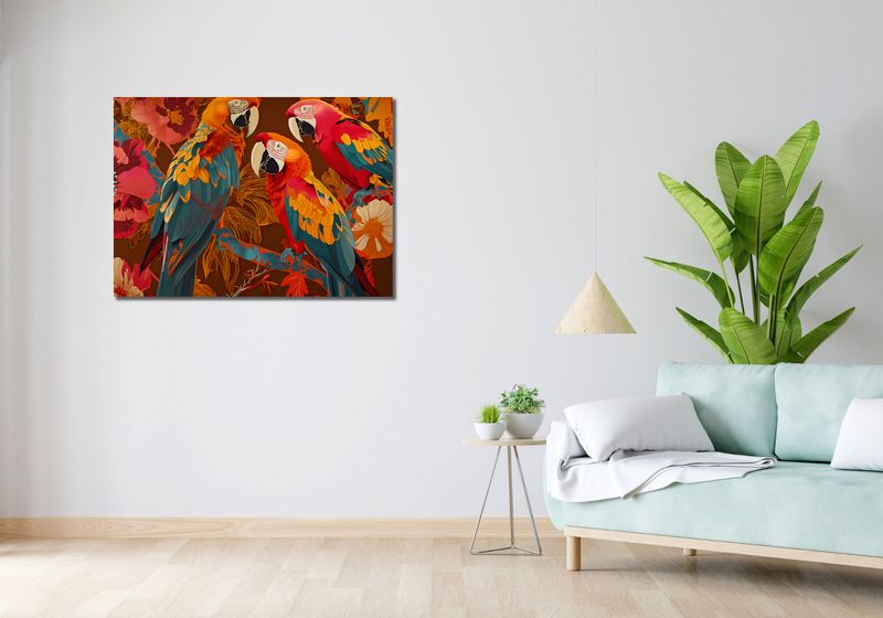 Obraz 100x70cm Kolorowe Ary zdjęcie 2