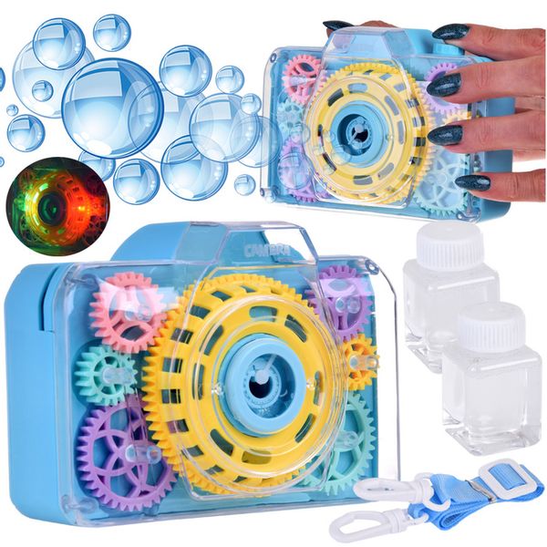 Sparabolle Fru Blu Con Luci LED E Liquido 0,4L | Gioco All'Aperto Per Bambini | Pistola Giocattolo A Bolle | DKF 0157 - 3