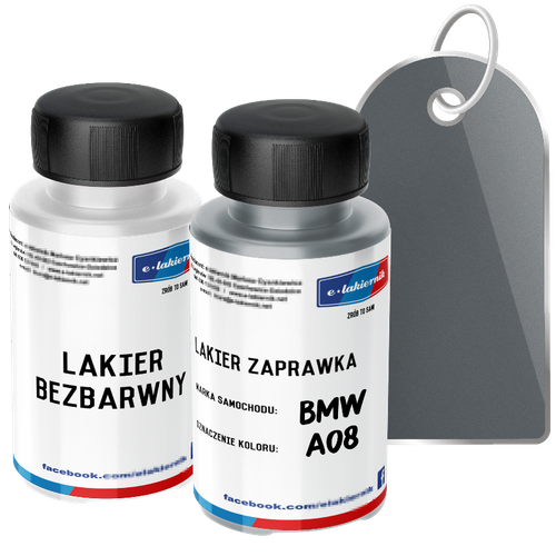 lakier zaprawka + bezbarwny + patyczki zaprawkowe bmw a08 silbergrau na Arena.pl