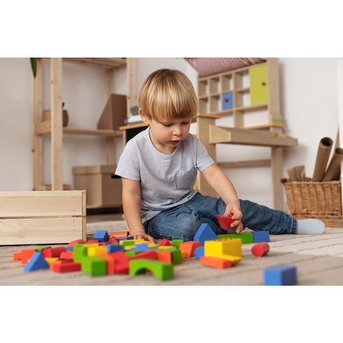 Klocki Drewniane Układanka Edukacyjne Miasto Sorter Zestaw w Wiaderku 108el zdjęcie 10