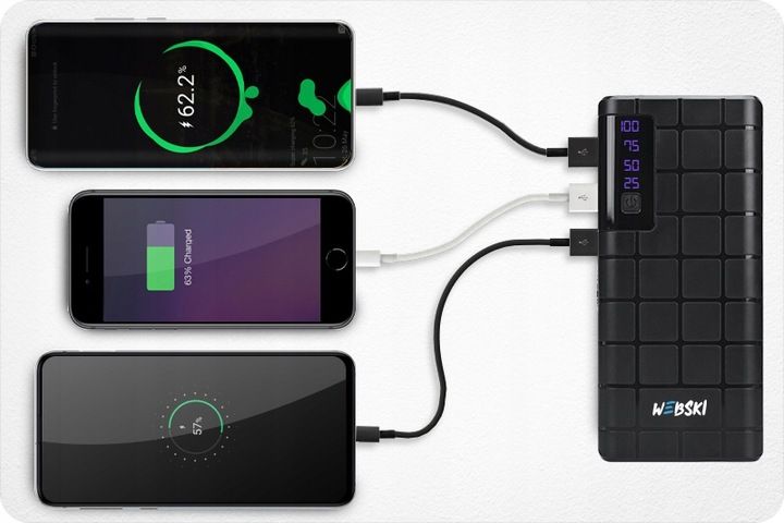 POWER-BANK POWERBANK 20000mAh 3.7V 3xUSB z latarką WYRAŹNYM Wyświetlaczem zdjęcie 5