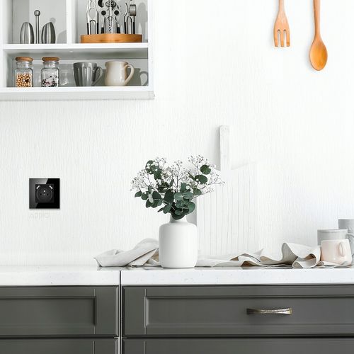 Kontakt GNIAZDO ELEKTRYCZNE Z BOLCEM szklane POJEDYNCZE CZARNE 2x USB FI60 na Arena.pl