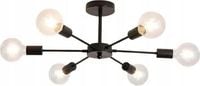 Lampa wisząca Sufitowa Czarna Loft E27 6 punktów świetlnych 62x28cm