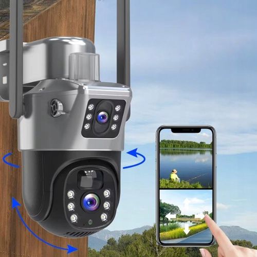 Solarna Zewnętrzna kamera dwa obiektywy 4K HD 8MP Karta SIM 4G LTE na Arena.pl