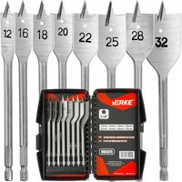 WIERTŁA DREWNA PŁASKIE ŁOPATKOWE PIÓRKOWE PIÓROWE 12-32 ZESTAW WIERTEŁ