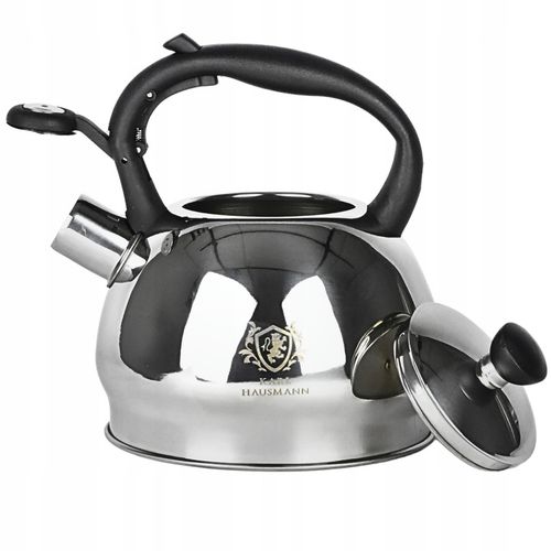 CZAJNIK STALOWY na GAZ 1,8L SREBRNY z GWIZDKIEM +RĄCZKA INDUKCJA STAL na Arena.pl