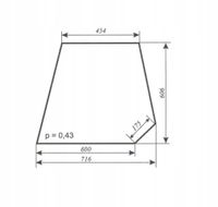 szyba boczna bok ciągnika URSUS C-360 kabina w ramkach z rury kwadratowej