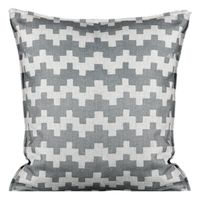 Poszewka welwetowa GEO  45X45 szara beżowa