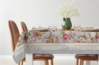 Obrus dekoracyjny gobelin 140x180 Eurofirany popielaty w róże