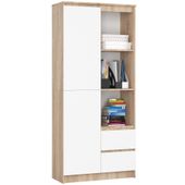 REGAŁ BIUROWY R 80 cm CLP R11 DĄB SONOMA / BIAŁY