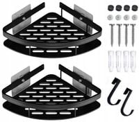 2 X PÓŁKA ŁAZIENKOWA NAROŻNA POD PRYSZNIC SAMOPRZYLEPNA BEZ WIERCENIA LOFT