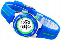 Zegarek Sportowy Niebieski Dla dziewczynki Antyalergiczny Wodoodporny Cyfro