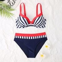 STRÓJ KĄPIELOWY DWUCZĘŚCIOWY KOSTIUM WYSOKI STAN SEXY BIKINI PUSH UP R.L