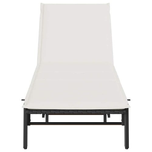 Leżak z poduszką, czarny, polirattan na Arena.pl