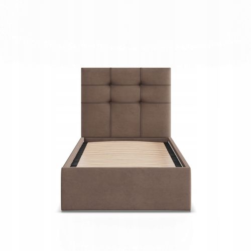 Łóżko Ramowe SORIA BRĄZOWE JEDNOOSOBOWE Tapicerowane Pojedyncze VELVET na Arena.pl